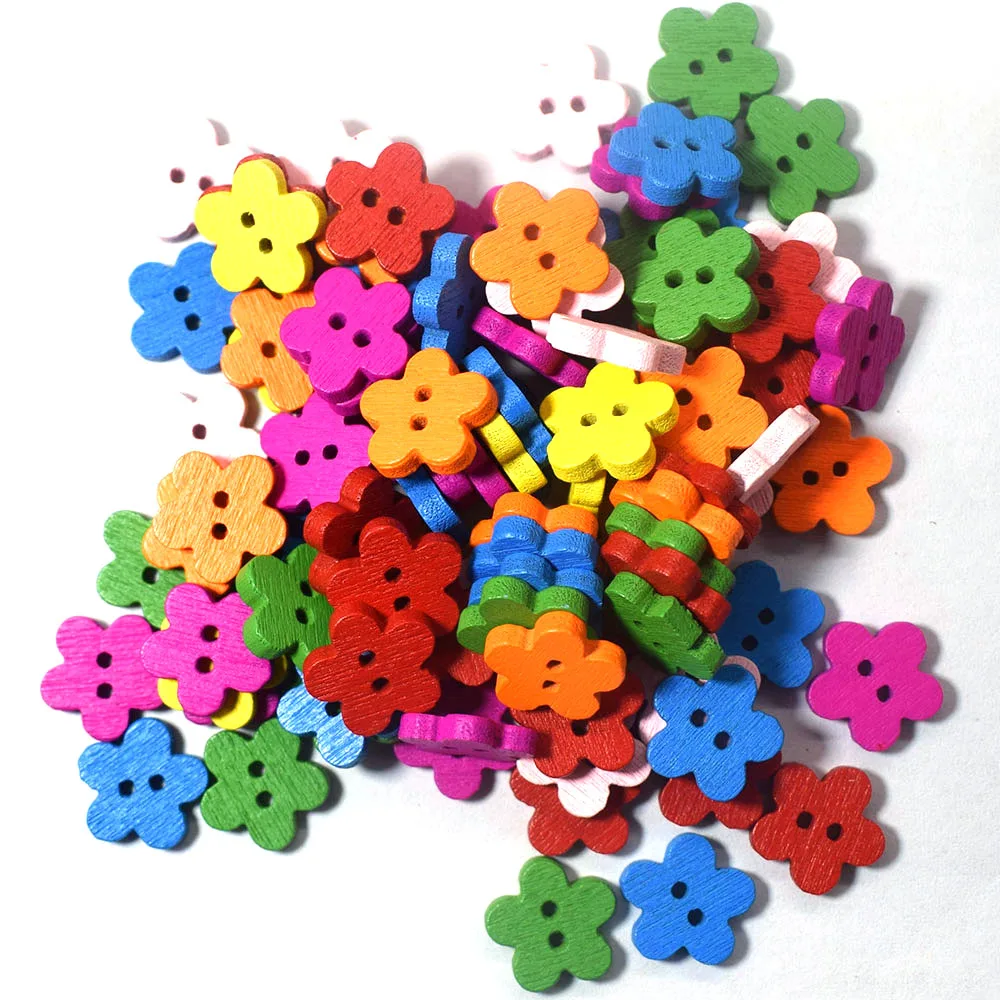 

500PC Mixed Flower Buttons for Clothes Knitting Needles Crafts Sewing Scrapbooking DIY Fabric Needlework Accessories
