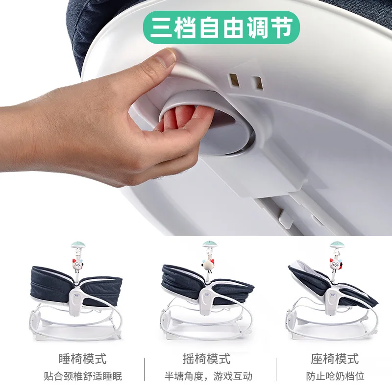 Newborn Automatic Rocking Chair Baby Rocking Bed Electric Sleeping Basket To Comfort Sleep Safe Dual-use Baby Coaxing Artifact