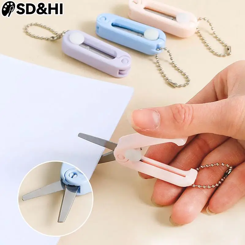 1pc Morandi Portable Scissors For Office Students Mini Stainless Steel Scissors Children Folding Scissors Decoration Cutting