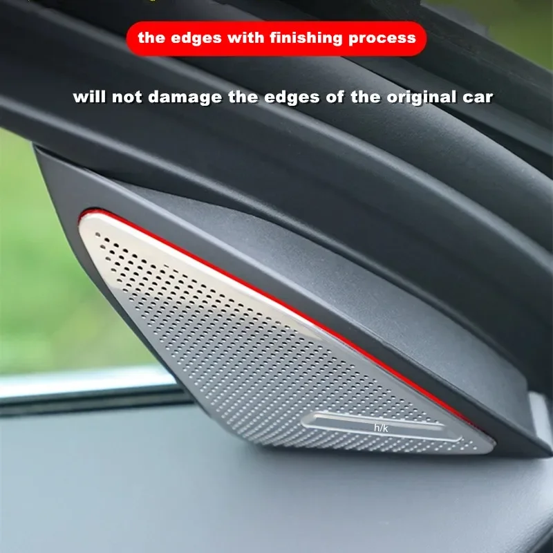 Car Front/Rear Door A Pillar Speaker Panel Metal Audio Horn Protective Cover Trim For BMW X3 G45 2025 2026 Interior Accessories