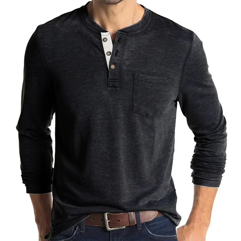 

2024 New Men's Long Sleeved Round Neck T-shirt Men's Bottom Shirt Foreign Trade Men's T-shirt Men Clothing Streetwear T Shirts