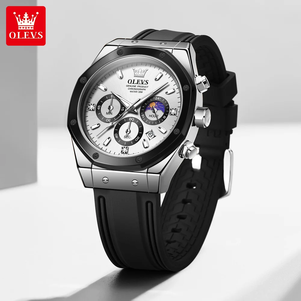 OLEVS Men's Waterproof Luminous Quartz Fashion Sport Watch