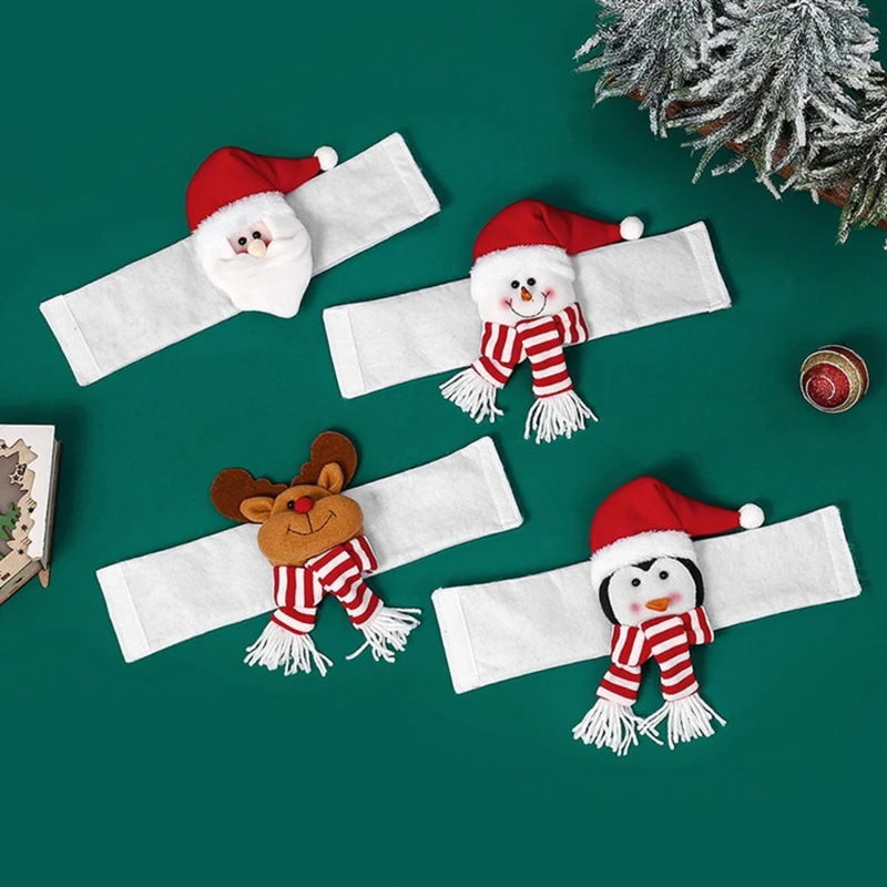 Christmas Cartoon Curtain Clasp Penguin Santa Claus Snowman Elk Curtain Holder Xmas Decor For Home Xmas Curtain Accessories