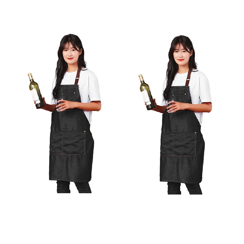 

Фартук джинсовый с несколькими карманами для шеф-повара, кухни, барбекю и студии