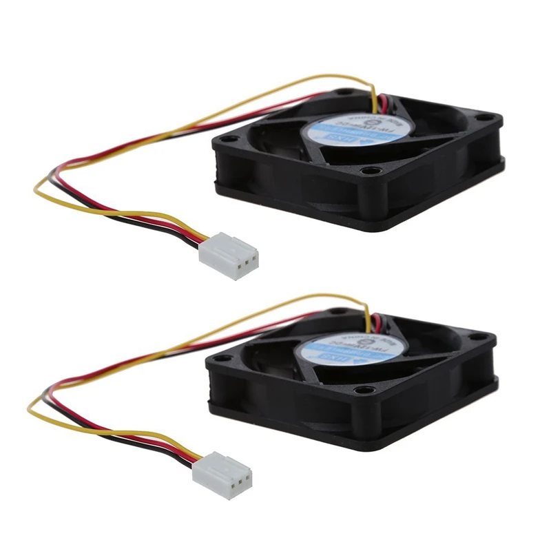 Rise-2Pcs 60Mm X 60Mm X 15Mm Ventola Di Raffreddamento A 3 Pin Con Protezioni Per Le Dita In Metallo