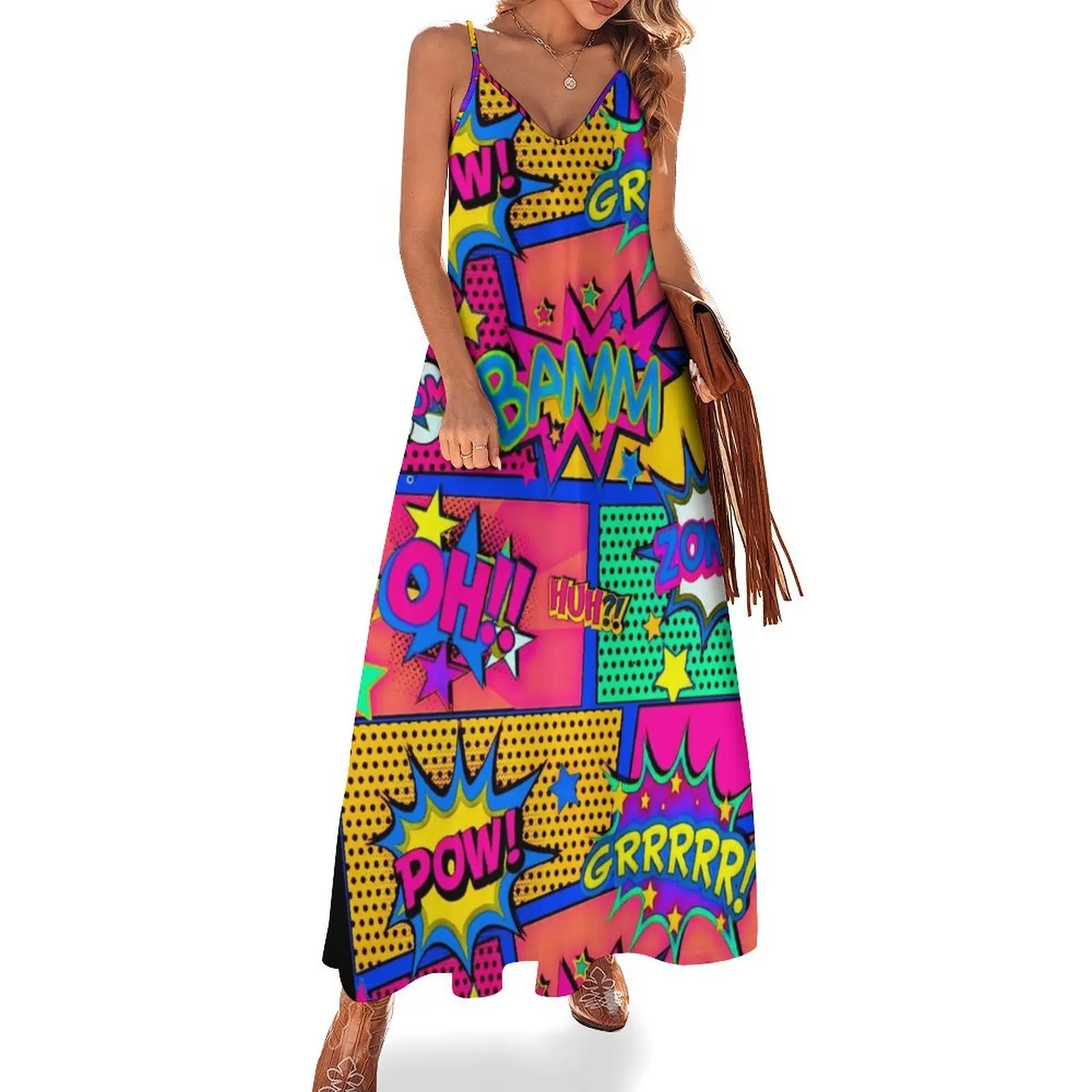 

Colorful Comic Book Panels Sleeveless Dress dresses women summer 2024 Bride dresses Party dresses for women