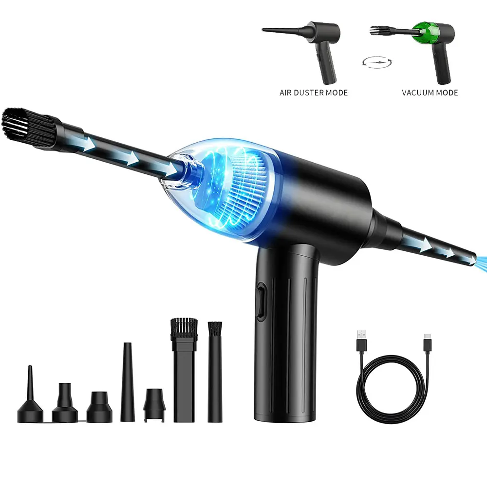

50000 RPM Electric Air Duster 5000Pa Handheld Car Vacuum Cleaner 2 in 1 Suction Mattrass Pump Cordless Vacuum Cleaners