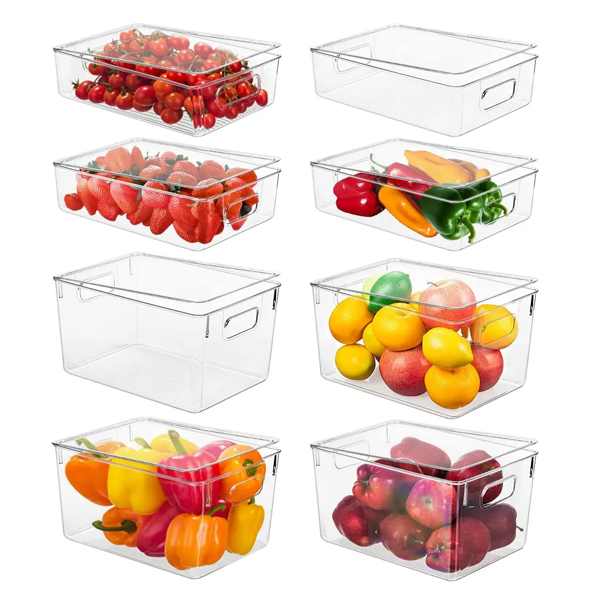 Organizador de refrigerador de plástico transparente para puerta, cesta de  estante, caja de almacenamiento para nevera, mostrador, armario, despensa,  organización de cocina - AliExpress