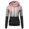 Autumn Winter Warm Women's Fleece Long Sleeve Hoodie Fashion Slim Fit Sweatshirt Ladies Casual Color Matching Outdoors Pullover 1