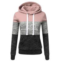 Autumn Winter Warm Women's Fleece Long Sleeve Hoodie Fashion Slim Fit Sweatshirt Ladies Casual Color Matching Outdoors Pullover 1