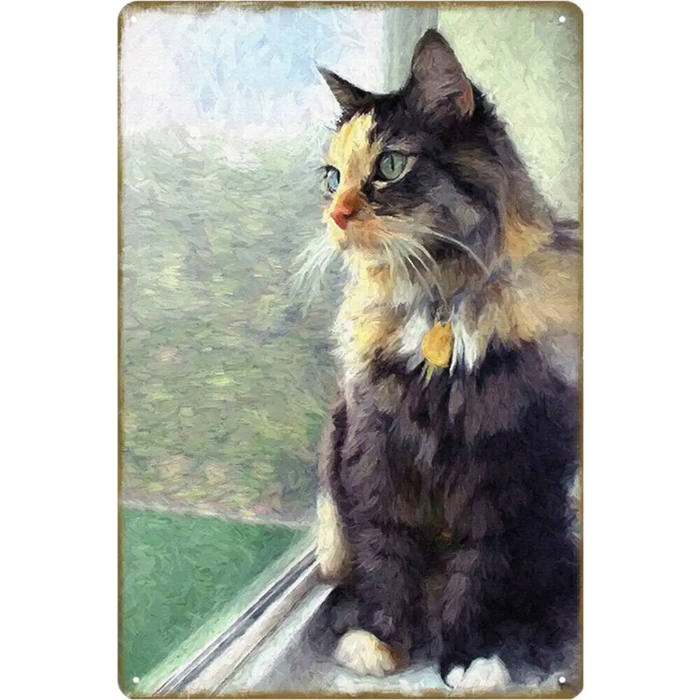 

Cat Vintage Metal Plate Tin Sign Plaque Poster for Club Cafe Animal Art (6)