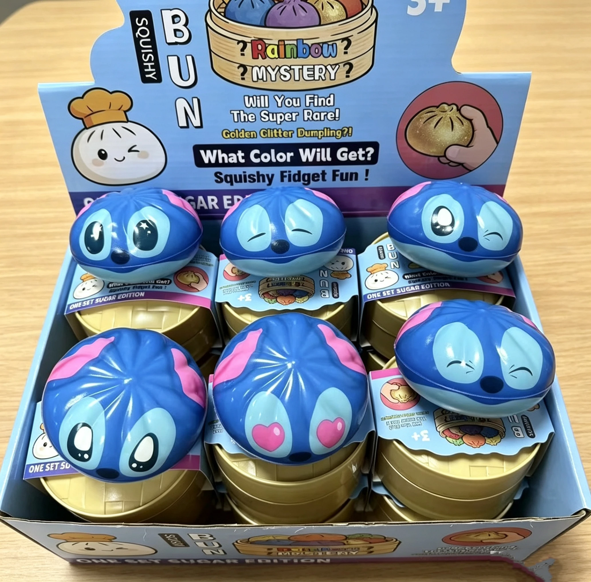 Simuliertes weiches Stressabbau-Squishy, Stitch Slow-Rebound Cartoon Squishy Spielzeug, Suppenknödel Blindbox