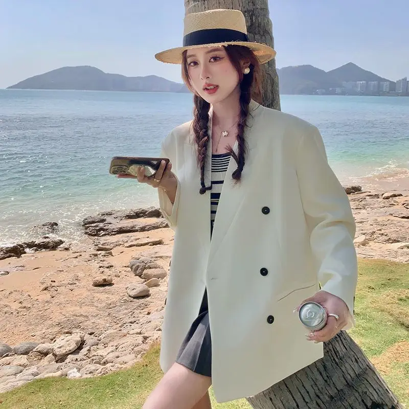 

SuperAen White Blazer Women's 2023 Autumn New Korean Casual Women Blazers and Jackets
