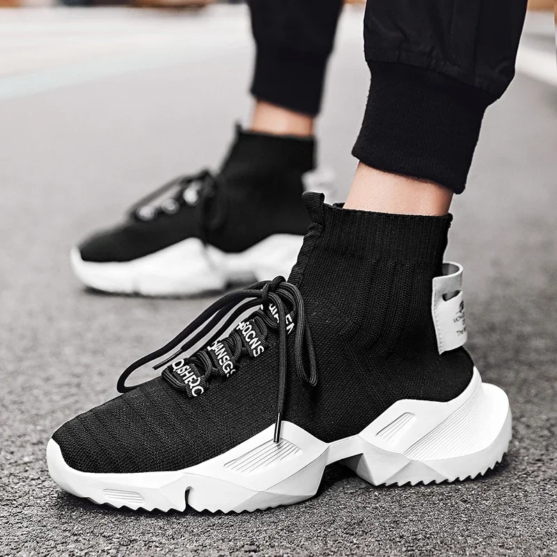 YRZL Men's High Top Mesh Sneakers Lightweight Breathable Fashion Casual Walking Shoes for Men Comfortable Running Shoes for Men 6