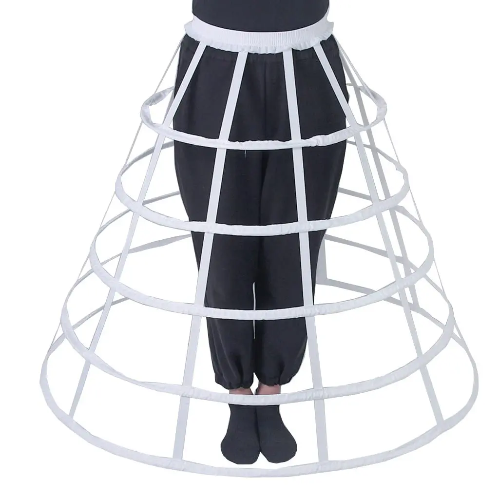 

Cage Hoop Skirt Petticoat Dress 5 Hoop Bustle Crinoline Wedding Bridal Underskirt Slip for Women Gown Prom Dress Cosplay