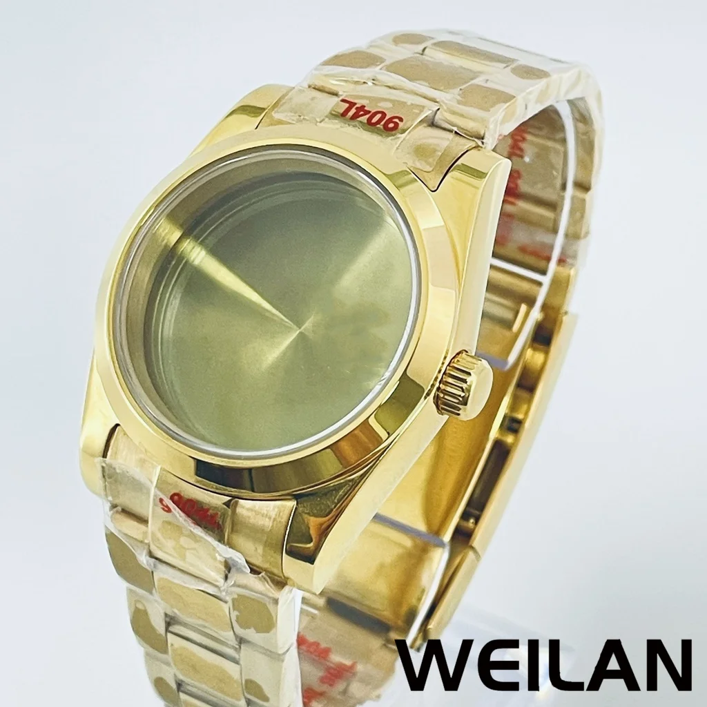 Gold Top Waterproof Watch Case with Sapphire Crystal
