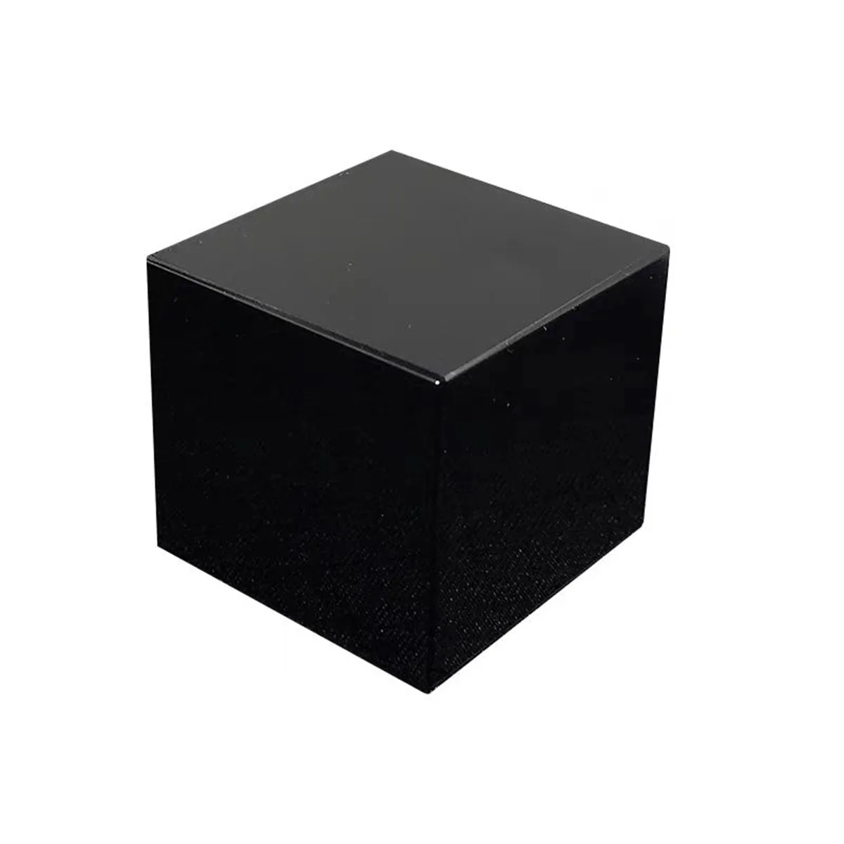 Natural Obsidian Square, Quartz Crystal Rough Polished Cube, Mineral Reiki Healing Stone, Degaussing Hexahedral Desk Decor 4