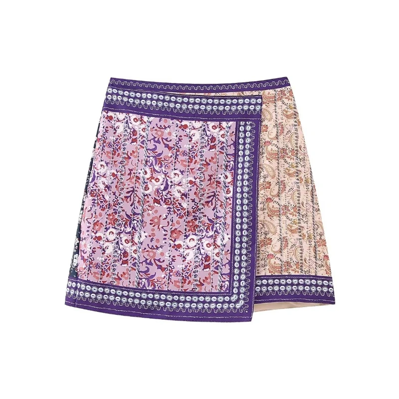

2023 Summer New Fashion High Waist Loose Slim Asymmetrical Printed Skirt Casual Versatile Miniskirt