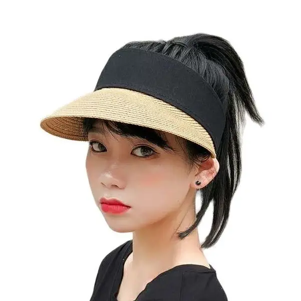 

Sun Hats Women Wide Large Brim Floppy Summer Beach Sun Hat Straw Hat Button Cap Summer Truck For Women Anti-uv Visor Cap Female