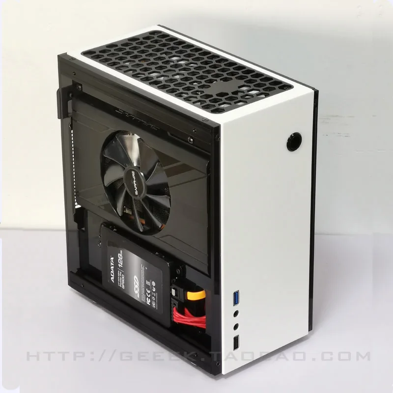 Geeek a31s Mini itx side transparent chassis small 1U power supply A4