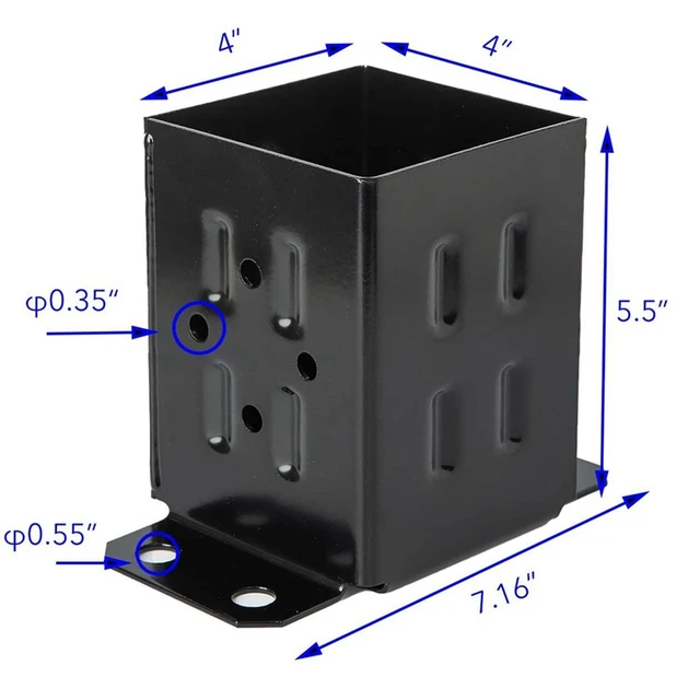 1 Darab A Korlát Oszlop Horgony Alap Kültéri Fa Keret Tartó Kerítés - Image 6