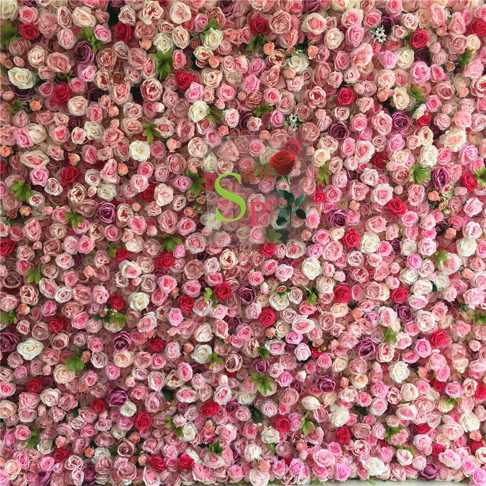 Panel de pared decorativo 3d con rosa roja Artificial, tela para restaurante, bodas, eventos, Flores artificiales