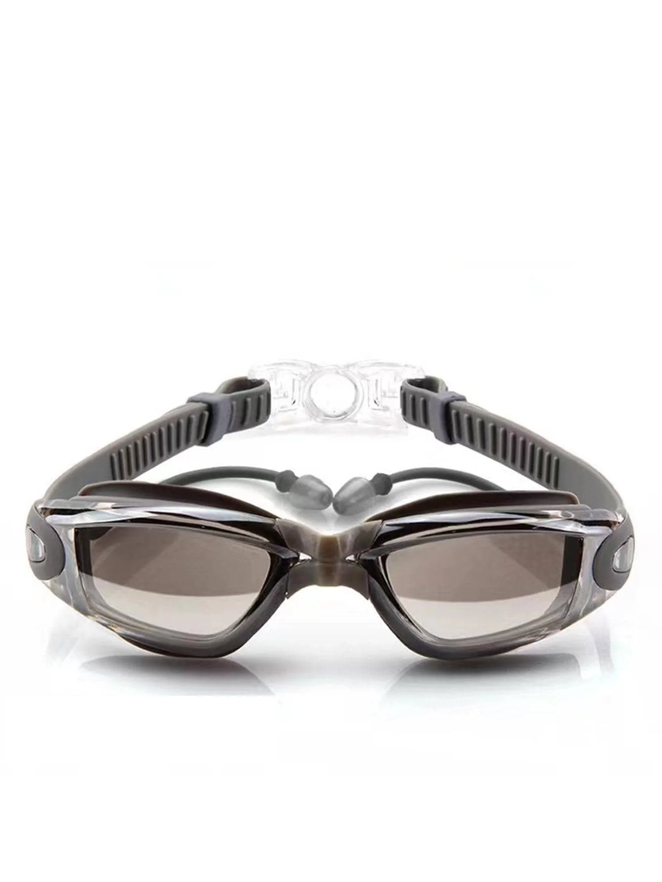 Premium Waterproof Fog-Proof Swim Goggles - Cool Silver Plated Racing Design