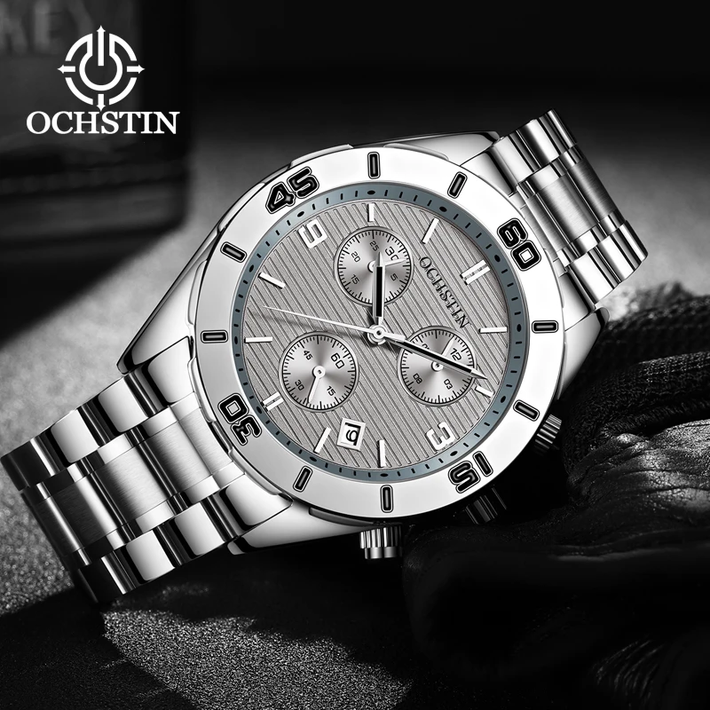 OCHSTIN2024 Navigator Series Personalized Trendy Style Multi functional Quartz Movement Waterproof Watch Men's Quartz Watch