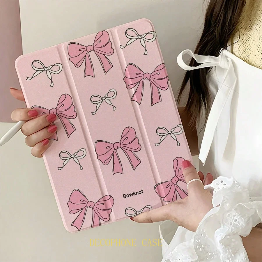 Pink Bowknot Tri-Fold Tablet Case