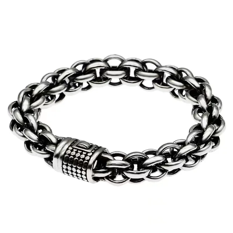 

Yanyu Bracelet Men's Cross Personality Cool ins Small Design Men's Thick Widened silver Bracelet