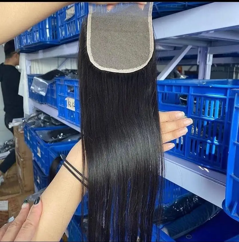 5x5 Lace Closure Natural 100% Human Hair Closure Hand Tied Swiss Transparent Lace 5x5 Closure Straight Brazilian Hair Weaves