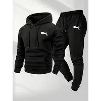 Ensemble survêtement homme chaud et tendance : sweat à capuche et pantalon de jogging décontracté, idéal pour le sport et le streetwear (2 pièces) 2
