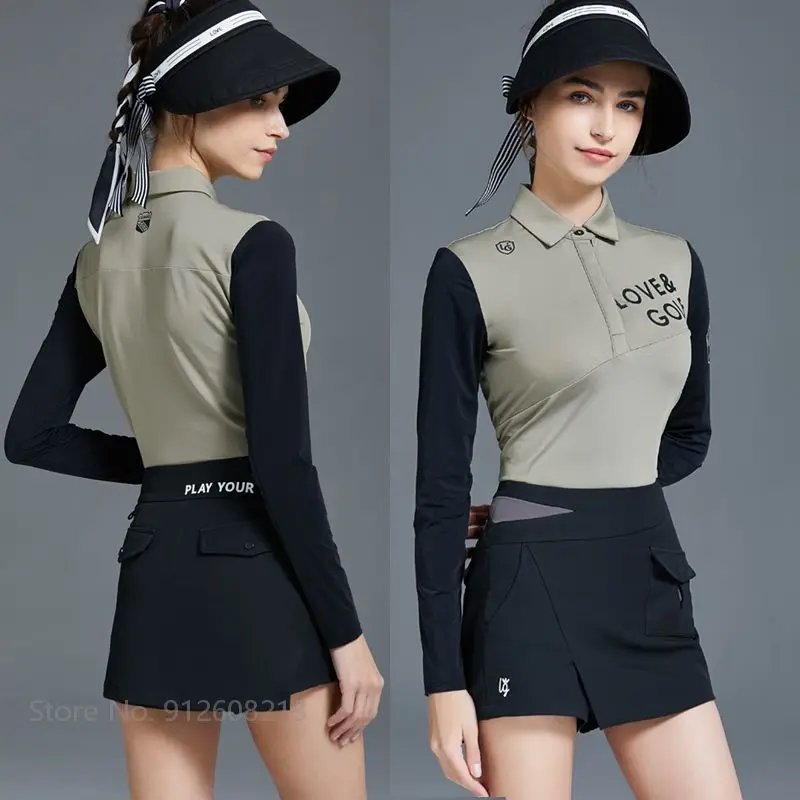 SWAN LOVE GOLF Female High Waist Skort Slim Quick Dry Golf Short Skirt Women Anti-empty Sports Mini Skirt Casual Pocket Shorts
