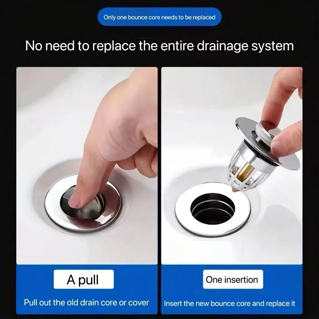 Bathroom Sink Plug Shower Drain Plug Washbasin Leak Plug Sink Drain Strainer Shower Sink Strainer Bathtub Stopper Basin Drain Cover Sink Hole Cover Bathroom Water Stopper Drain Seal Plug 1-3PCS Bathroom shower sink filter plug hair sink filter kitchen bathtub plug rebound press