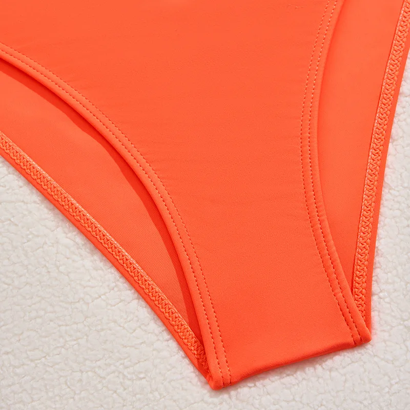 Girls Orange High Waist Bikini Kids Swimsuit 3pack with Short Sleeve Top 13-16 Years Children's Swimwear Teens Bathing Suit