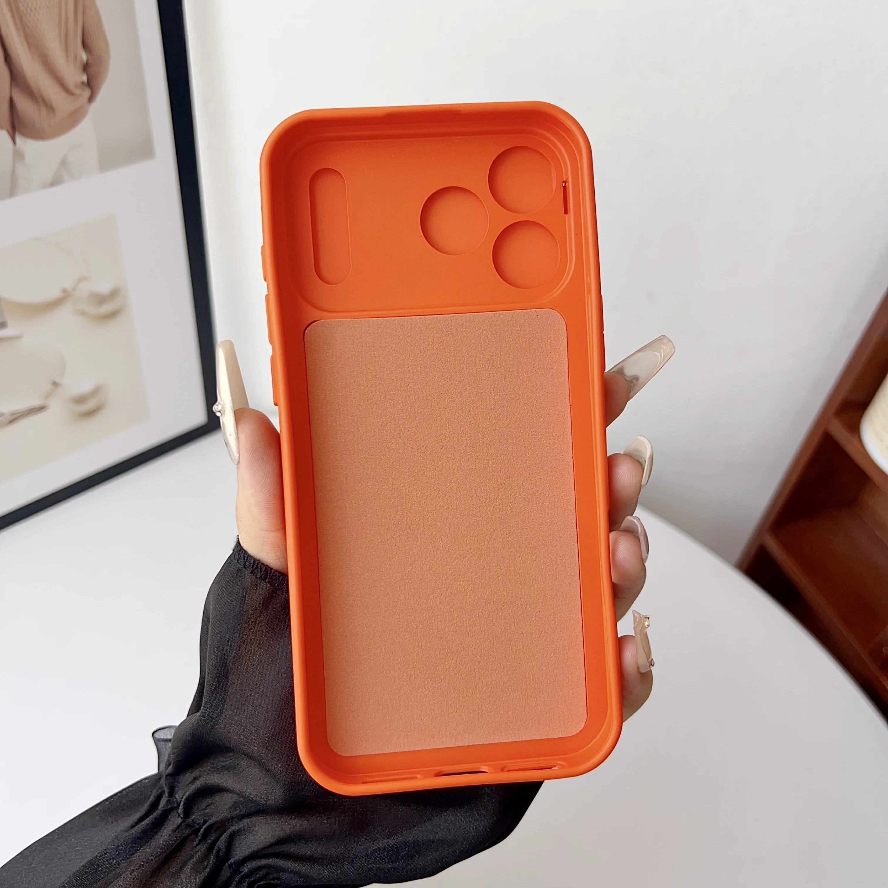 Slide Camera Lens Protection Soft Silicone Shockproof Bumper Phone Case