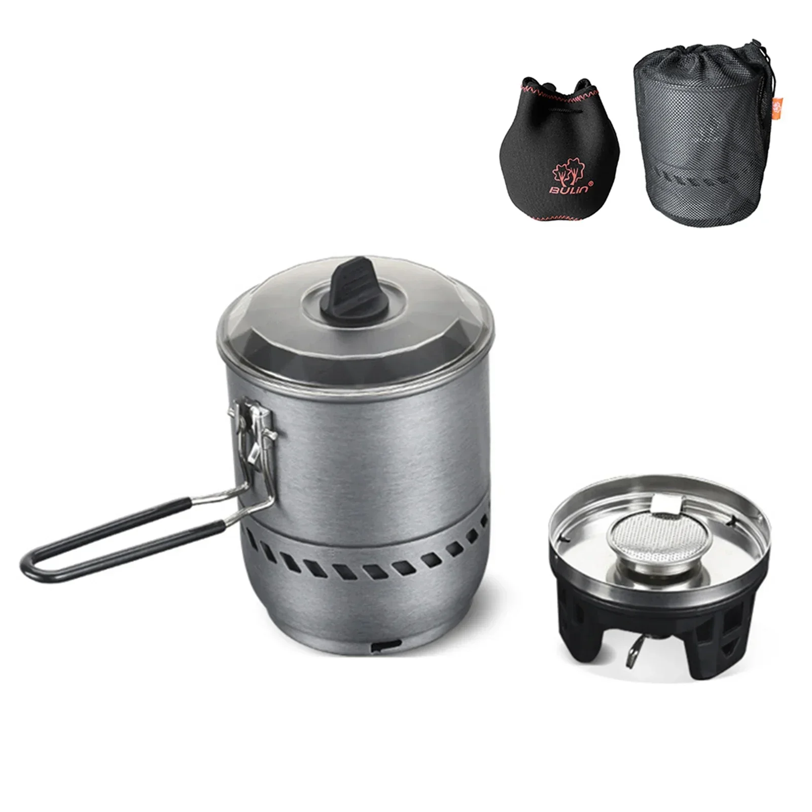 

Camping Gas Stove Outdoor Cooking Gas Stove Jetboil with Heat Exchanger Pot Carry Bag Portable 2100W Gas Burners