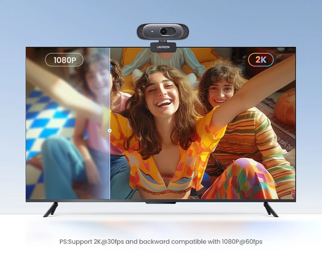 Webcam 4k UGREEN Webcam 2K 30FPS Camu00e9ra USB PC Deux Micro Mise