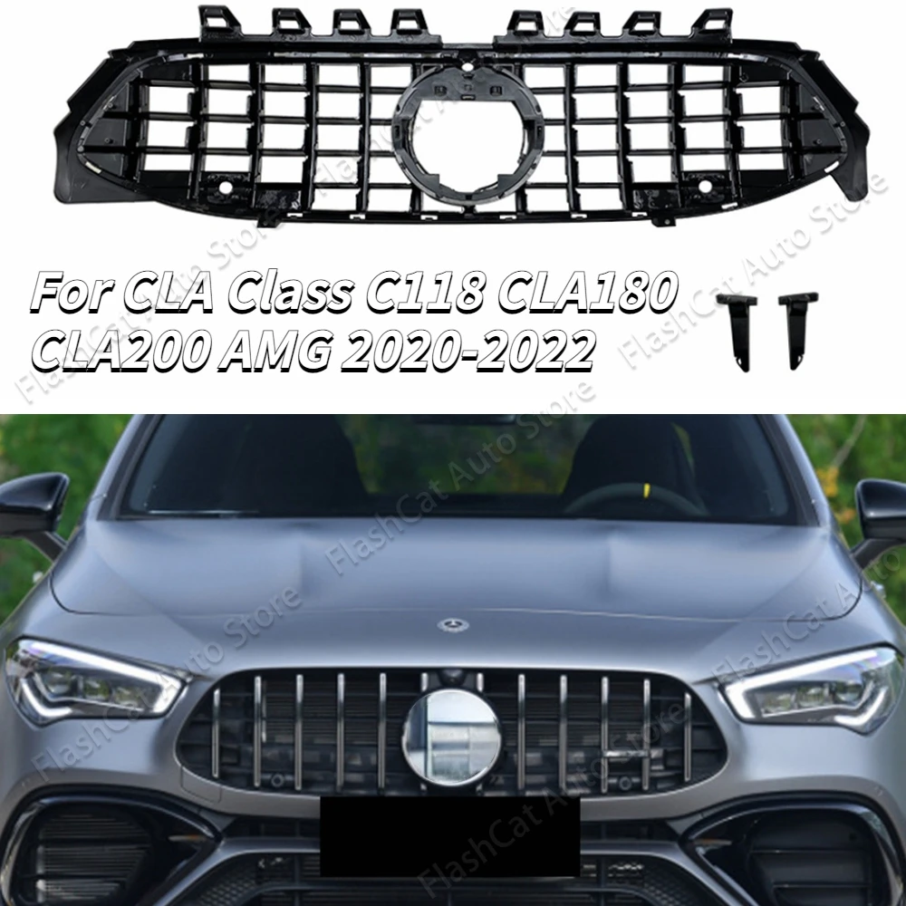 

C118 автомобильный комплект средних гоночных грилей, Обновление внешнего вида для Mercedes Benz CLA Class 2020 2021 2022 CLA180 CLA200 AMG Line GT