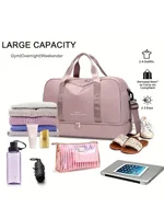 Sac de voyage extensible pour femmes, sac à main de sport, sac de Fitness, grande capacité, sac de nuit pour week-end à une épaule 4