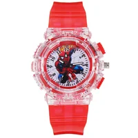 New Disney Spiderman Cartoon Children Watches Toy Flash Waterproof Sports Watch for Kids Girls Boy Quartz Wristwatch Child Clock 2