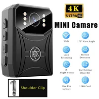 Mini 4K HD Cameras with WIFi 3000mAh Digtal Video Recorder with IPS Screen Night Vision Police Body Camera Portable Camcorder