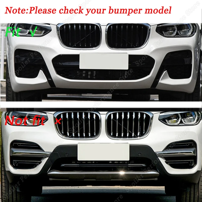 Für bmw x3 x4 m40 g01 g02 m-leistung vordere stoßstange lippen körper kit  außen verkleidung canard lippen splitter custom 2017-2021 m-sport -  AliExpress