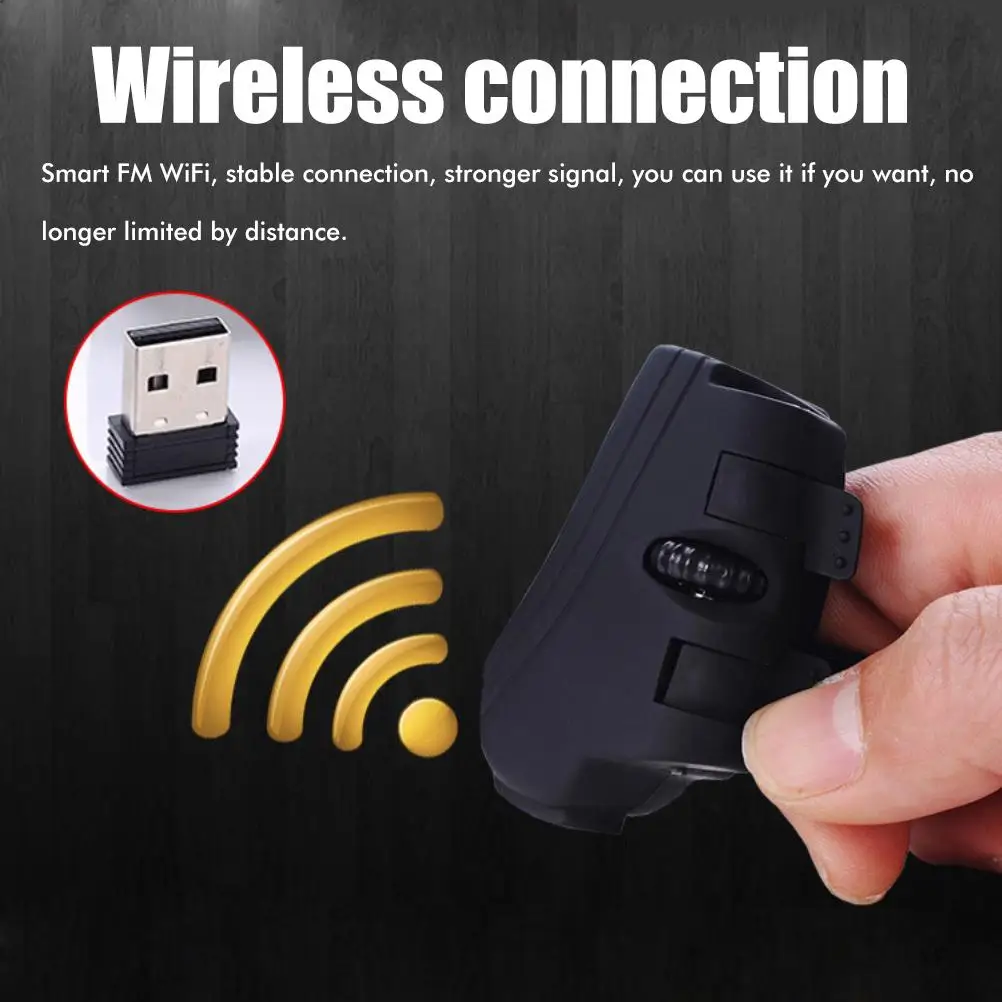 Wireless Finger Mouse Rechargeable Pocket Ring Mouse Mini USB For PC Laptop Tablet