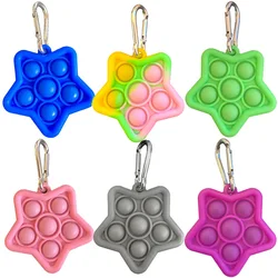 Mini porte clés à bulles en forme d'étoile, jouets de décompression anti stress en Silicone pour enfants et adultes 