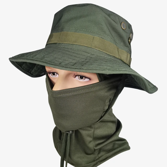 Camo Hat for Men W/ Cooling Neck Gaiter Wide Brim Camo Hat Face Scarf Mask  Tactical Military for Running Hunting Fishing Outdoor - AliExpress