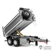 LESU 1/14 RC Hydraulic Full Trailer 2 Axles Kits Lifting Legs Metal with LED Lights for Remote Control DIY Tractor Truck TH23105 1