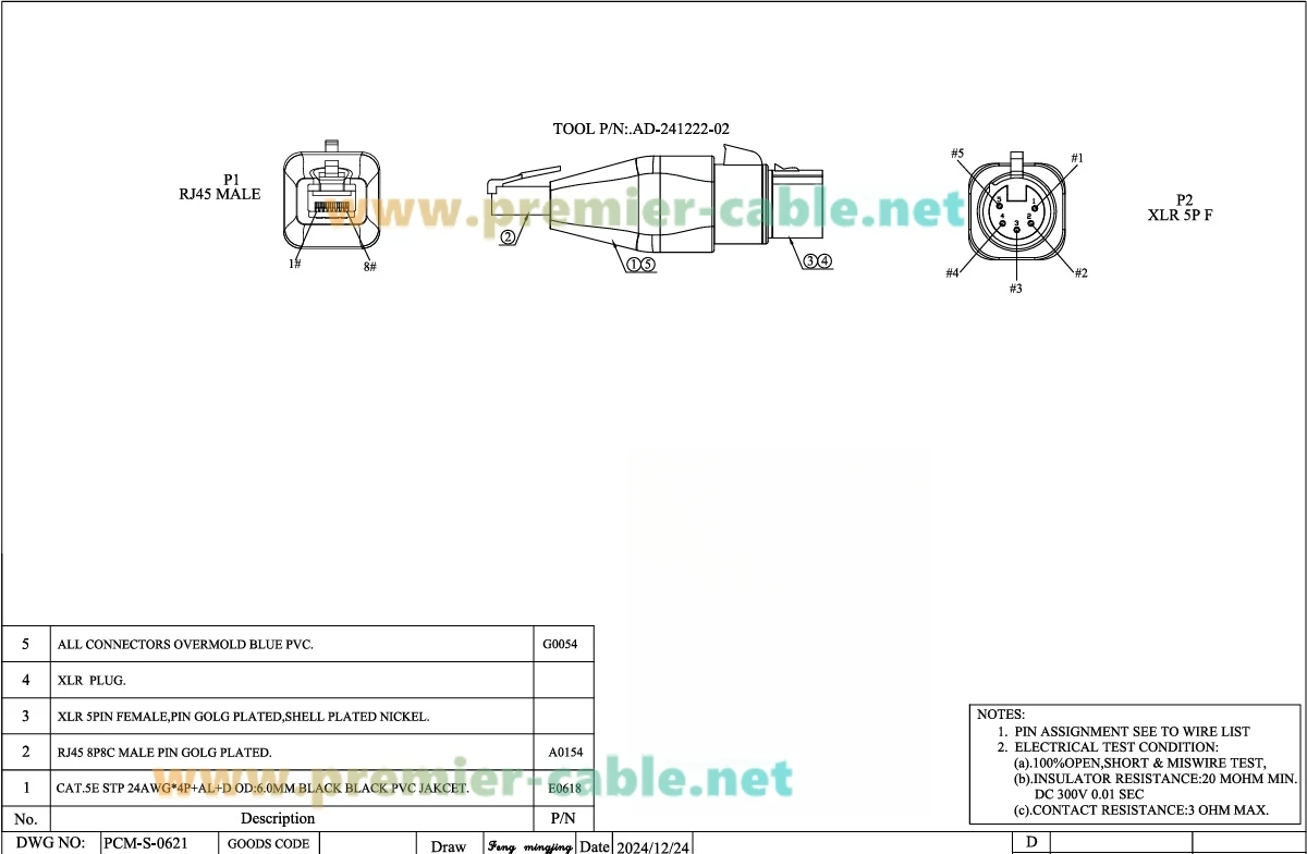 5-Pin XLR DMX auf RJ45 CAT5e Abgeschirmter Stecker RJ45 Ethernet zu 5-Pin XLR Audio-Adapter für Bühne und Tonstudio – Detail 1