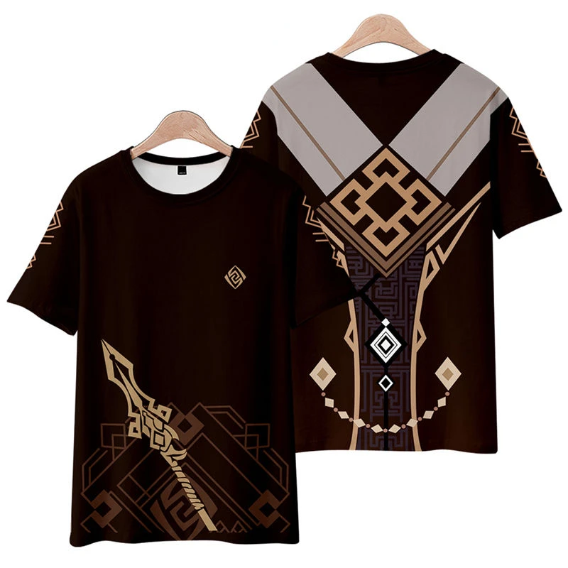 

Game Genshin Impact Morax 3D Print T Shirt Women Men Zhongli Zhong Li Cosplay Short Sleeve T-shirt Graphic Tees Streetwear Tops
