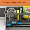 Carbon Steel Sink Sponge Drain Rack Multi-functional Countertop Faucet Storage Soap Rack Dish Towel Storage Filter Basket 4